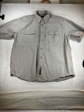 5.11 Tactical Series Shirt Men’s XL Khaki Button Up Double Pocket Canvas Vented